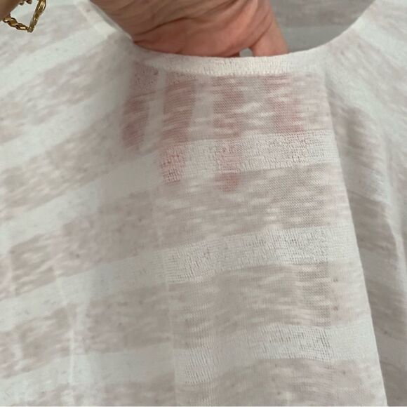 Bar III Women’s Long Sleeve Crew Neck Striped Cropped Mesh Thin Sweater size L - Picture 3 of 4